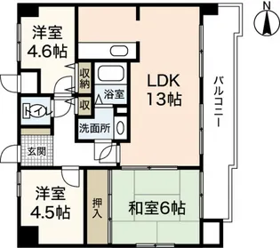 サンコーポ長楽寺マンション【4階】の間取り