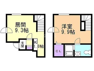 グランメール幌西B棟【3階】の間取り
