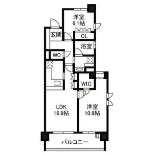セントラルガーデンレジデンス静岡A【6階】の間取り