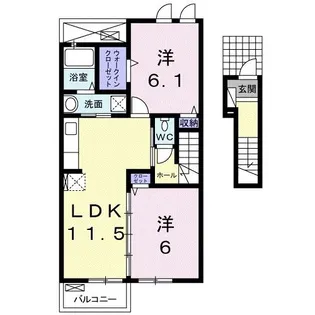 フォルシュメリー・ガーデンIIA【2階】の間取り