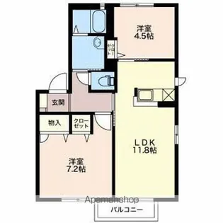 シャーメゾン押野【2階】の間取り