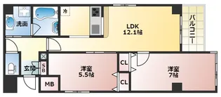 レジデンスJUKO【4階】の間取り