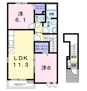 ベルグランドヴィラB【2階】の間取り