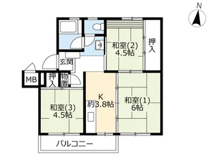 UR小金原【5階】の間取り