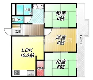 シャトーローレンス八尾【2階】の間取り