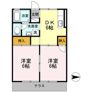 ビューラ東【1階】の間取り