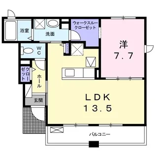 リベラル507ウエスト【1階】の間取り