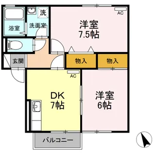 エーマーブル花楯【2階】の間取り