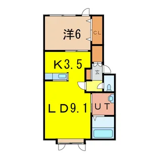 ボヌール錦町C【2階】の間取り