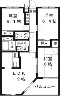 ブルーピア石井【1階】の間取り