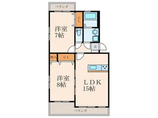 エスベランサ南小倉II【2階】の間取り