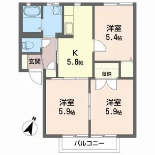 ヴィラエール【2階】の間取り