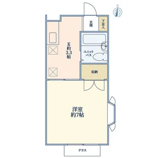 パールコーポラス【1階】の間取り