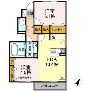 レ・セーナA【1階】の間取り