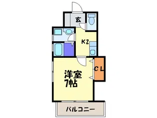 クレベール柏原【3階】の間取り