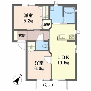メゾンド藤 B棟【2階】の間取り