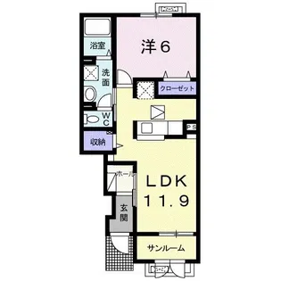 グランテージC【1階】の間取り