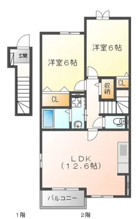 ラグレイト南風 A【2階】の間取り