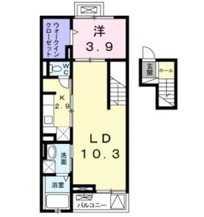 グゥテェ ライゼ B【4階】の間取り