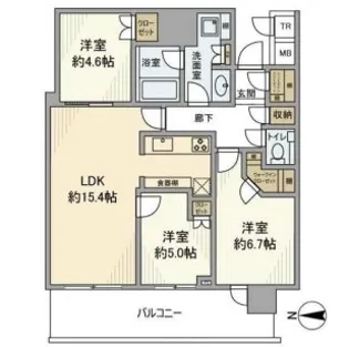 パークタワー晴海【20階】の間取り