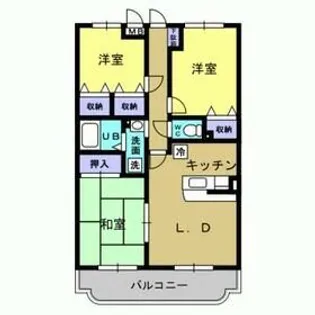 サンツヤマモトA【1階】の間取り