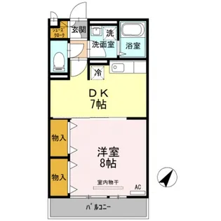 1DKの間取り画像