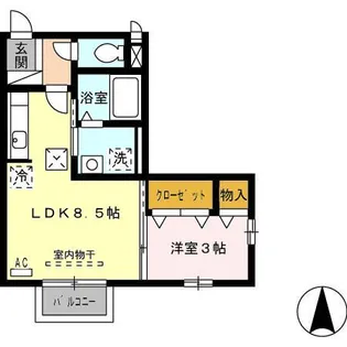 シャルムハウスひかり【1階】の間取り