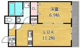 レオン光善寺【4階】の間取り