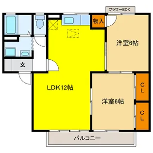 岐阜県羽島郡岐南町薬師寺7【アパート】の間取り