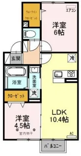シャトーフェニックスIIB【2階】の間取り