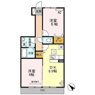 セジュール・永野 2011 B棟【1階】の間取り