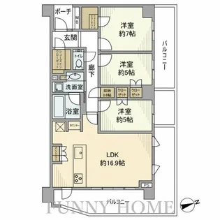 東京都世田谷区代田3【マンション】の間取り