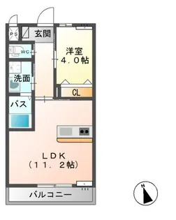 グランドコートII【2階】の間取り