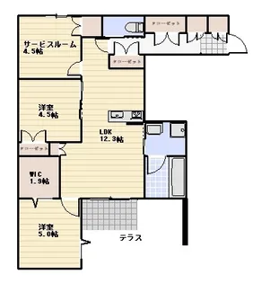 メゾンクレール谷在家【1階】の間取り