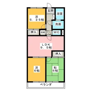 ヴェルドミールさくらぎ【1階】の間取り