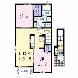 2LDKの間取り画像