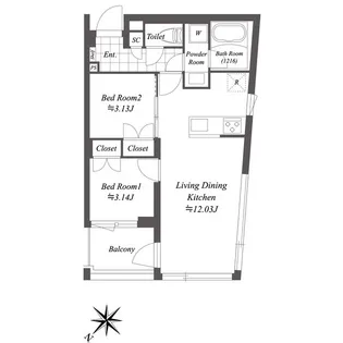 オープンブルーム渋谷本町【3階】の間取り