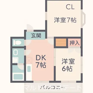 プチハイツ【2階】の間取り