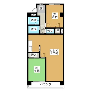 ハイライズナリタ【4階】の間取り