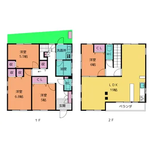 愛知県春日井市新開町字平渕【一戸建】の間取り