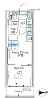 パークアクシス新宿百人町【3階】の間取り