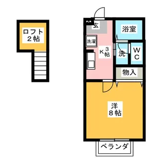 プラスワンアサミヤ【2階】の間取り