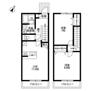 アムール鈴木【1階】の間取り