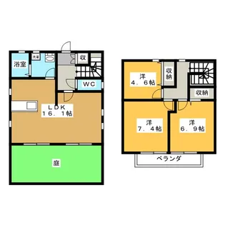 岐阜県各務原市鵜沼朝日町4【一戸建】の間取り