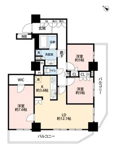 グローリオタワー巣鴨【23階】の間取り