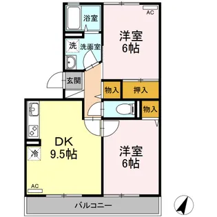 ハイカムールさくら館【1階】の間取り