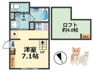 loulou今津(ルルイマヅ)【1階】の間取り