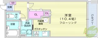 アーバンフラッツ榴ヶ岡【6階】の間取り