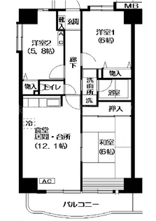 マノワール泉【12階】の間取り