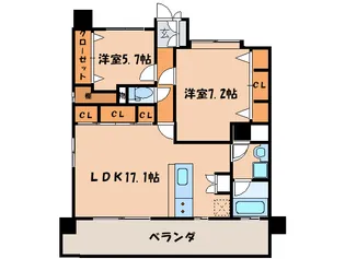 福岡県福岡市南区大橋2【マンション】の間取り